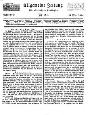 Allgemeine Zeitung Mittwoch 21. Mai 1834