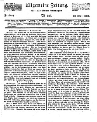 Allgemeine Zeitung Freitag 23. Mai 1834