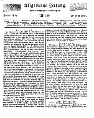 Allgemeine Zeitung Donnerstag 29. Mai 1834