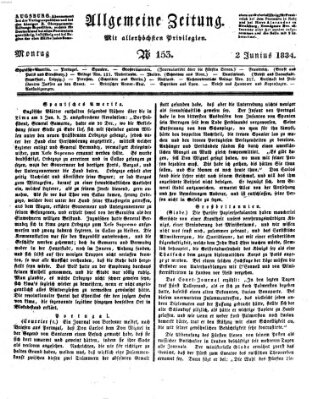 Allgemeine Zeitung Montag 2. Juni 1834