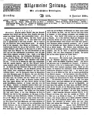 Allgemeine Zeitung Dienstag 3. Juni 1834