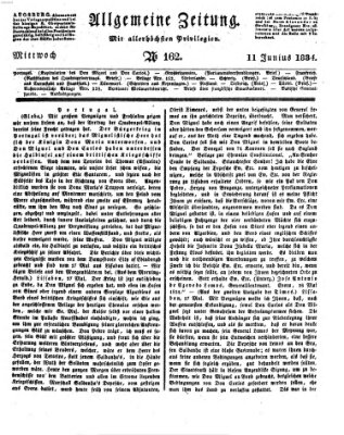 Allgemeine Zeitung Mittwoch 11. Juni 1834