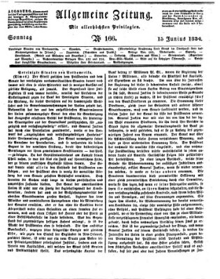 Allgemeine Zeitung Sonntag 15. Juni 1834