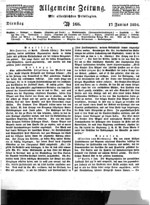 Allgemeine Zeitung Dienstag 17. Juni 1834