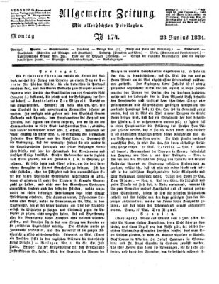 Allgemeine Zeitung Montag 23. Juni 1834