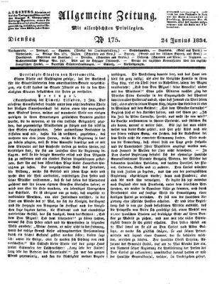 Allgemeine Zeitung Dienstag 24. Juni 1834