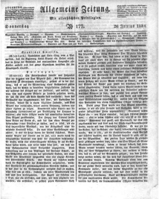 Allgemeine Zeitung Donnerstag 26. Juni 1834