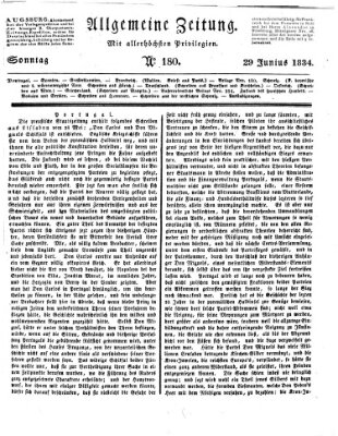 Allgemeine Zeitung Sonntag 29. Juni 1834