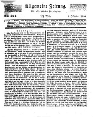 Allgemeine Zeitung Mittwoch 8. Oktober 1834