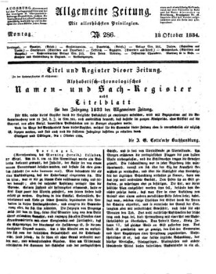 Allgemeine Zeitung Montag 13. Oktober 1834