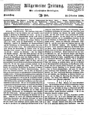 Allgemeine Zeitung Dienstag 21. Oktober 1834