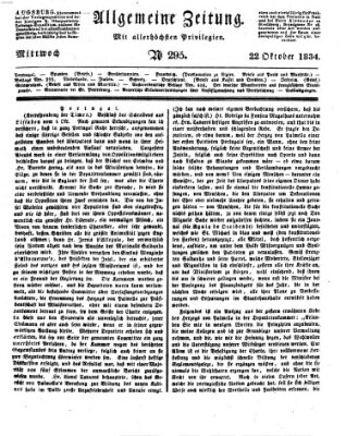 Allgemeine Zeitung Mittwoch 22. Oktober 1834