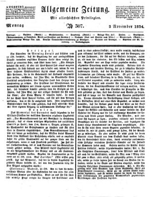 Allgemeine Zeitung Montag 3. November 1834