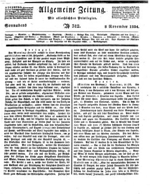 Allgemeine Zeitung Samstag 8. November 1834