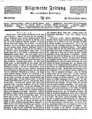 Allgemeine Zeitung Sonntag 23. November 1834