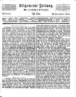 Allgemeine Zeitung Montag 22. Dezember 1834