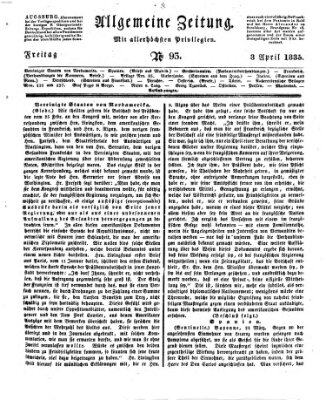 Allgemeine Zeitung Freitag 3. April 1835