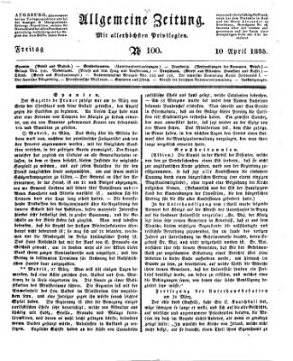 Allgemeine Zeitung Freitag 10. April 1835