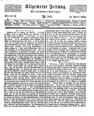 Allgemeine Zeitung Mittwoch 15. April 1835