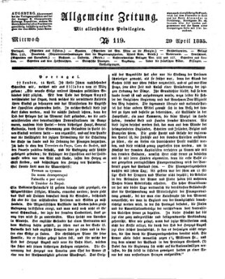 Allgemeine Zeitung Mittwoch 29. April 1835