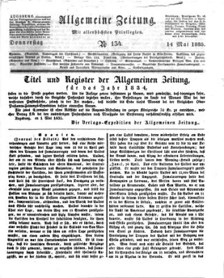 Allgemeine Zeitung Donnerstag 14. Mai 1835