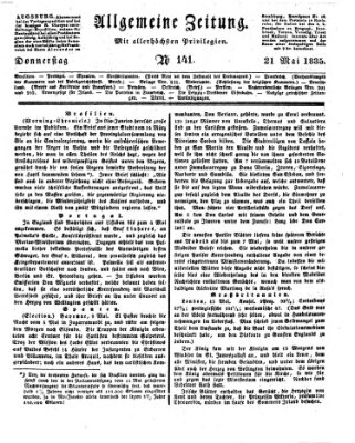 Allgemeine Zeitung Donnerstag 21. Mai 1835