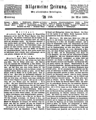 Allgemeine Zeitung Sonntag 24. Mai 1835