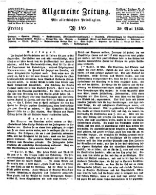 Allgemeine Zeitung Freitag 29. Mai 1835