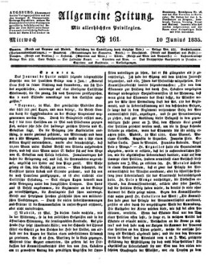 Allgemeine Zeitung Mittwoch 10. Juni 1835