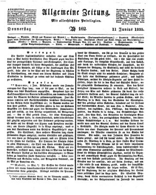 Allgemeine Zeitung Donnerstag 11. Juni 1835