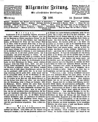 Allgemeine Zeitung Montag 15. Juni 1835