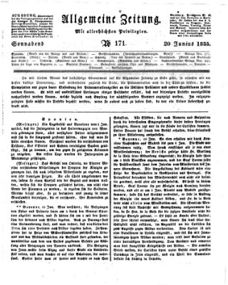 Allgemeine Zeitung Samstag 20. Juni 1835