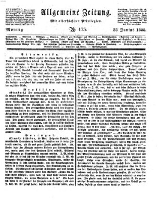 Allgemeine Zeitung Montag 22. Juni 1835