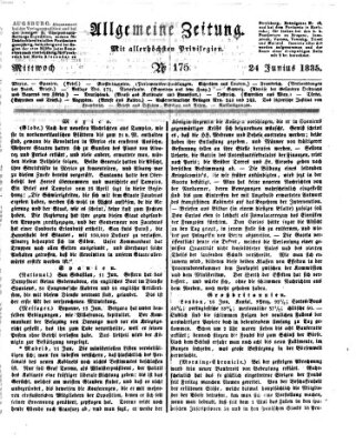 Allgemeine Zeitung Mittwoch 24. Juni 1835