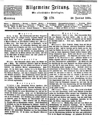 Allgemeine Zeitung Sonntag 28. Juni 1835
