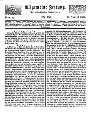 Allgemeine Zeitung Montag 29. Juni 1835