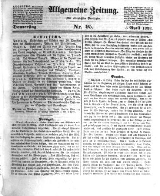 Allgemeine Zeitung Donnerstag 5. April 1838