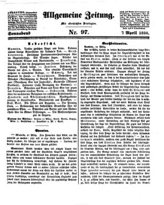 Allgemeine Zeitung Samstag 7. April 1838