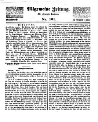 Allgemeine Zeitung Mittwoch 11. April 1838
