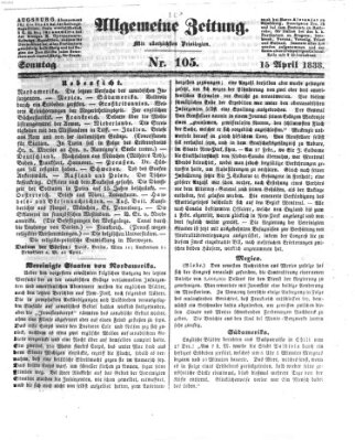 Allgemeine Zeitung Sonntag 15. April 1838