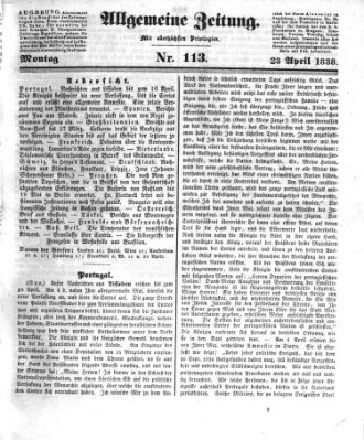 Allgemeine Zeitung Montag 23. April 1838