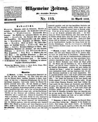 Allgemeine Zeitung Mittwoch 25. April 1838