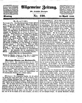 Allgemeine Zeitung Montag 30. April 1838