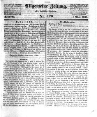 Allgemeine Zeitung Sonntag 6. Mai 1838