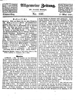 Allgemeine Zeitung Donnerstag 17. Mai 1838