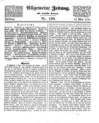 Allgemeine Zeitung Freitag 18. Mai 1838