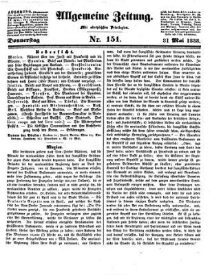 Allgemeine Zeitung Donnerstag 31. Mai 1838