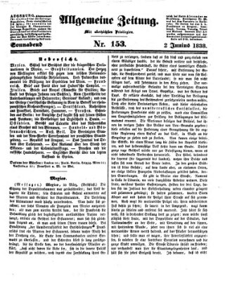 Allgemeine Zeitung Samstag 2. Juni 1838