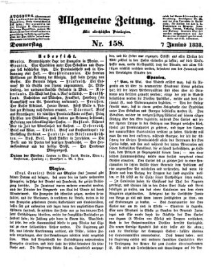 Allgemeine Zeitung Donnerstag 7. Juni 1838