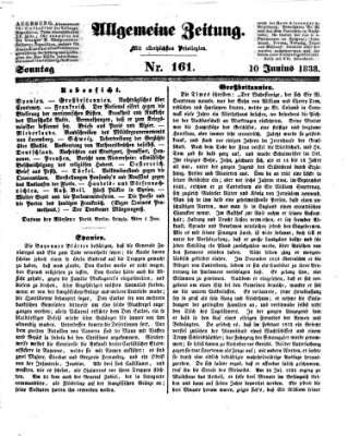 Allgemeine Zeitung Sonntag 10. Juni 1838